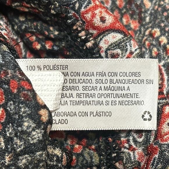 Xhilaration Multicolor Floral Cold Shoulder Ruffle Cutout Wide Leg Jumpsuit Sz M - Picture 5 of 5